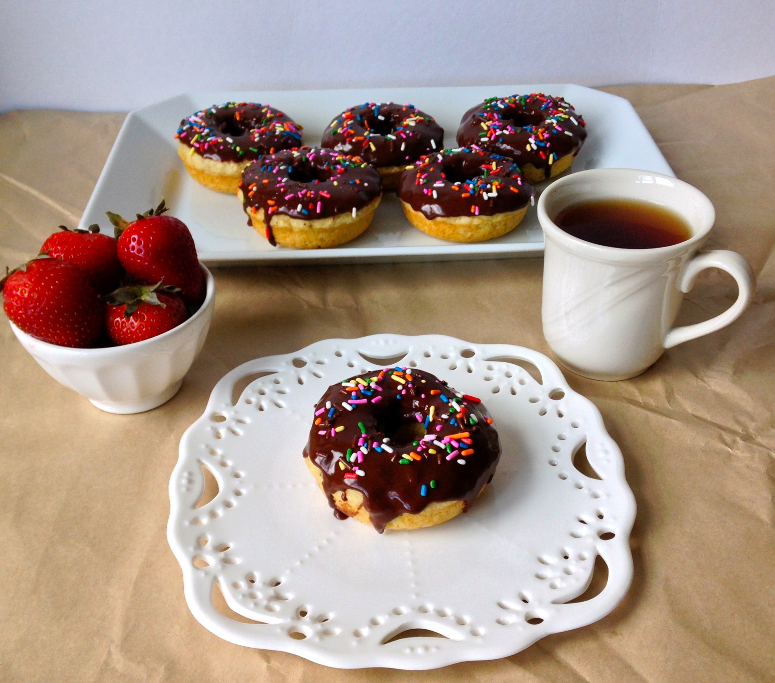 Brown Butter Baked Doughnuts with Chocolate Icing